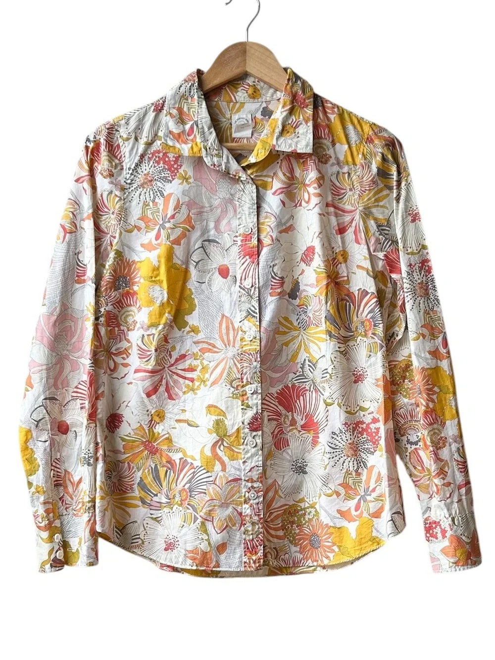 The Perfect Shirt for J. Crew Liberty of London Fabric Yellow Cream Floral Sz 6 - Picture 3 of 13